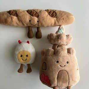 Jellycat Plush Toy Trio - White, Tan, Brown